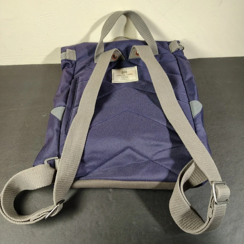 ORI London Backpack Purple Nylon Roll Top Magnetic Commuter Bag